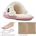 HomeTop Women's Cute House Slippers for Ladies Memory Foam Indoor Outdoor Slip on Bedroom Soft Home Shoes with Fuzzy Knitted Faux Fur (37-38 (US Women's 7-8), Pink)