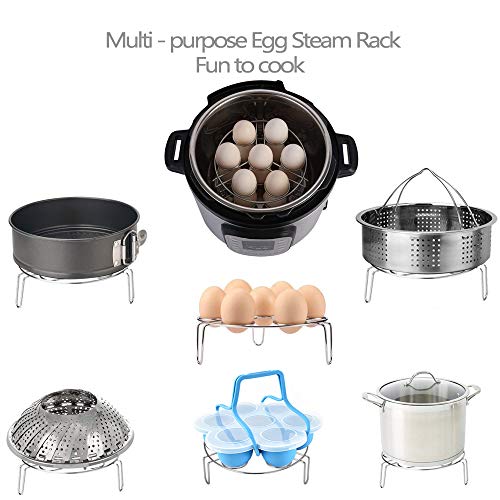 Pressure Cooker Accessories Set 10 Pcs- Fit 5,6,8 Quart (Qt) Instant Pot - Steamer Basket,Non-stick Spring Form Pan,Egg Bites Molds With Handles,Egg Steamer Rack,Tongs, Magnetic Sheet, Recipes E-Book - Thumbnail 4