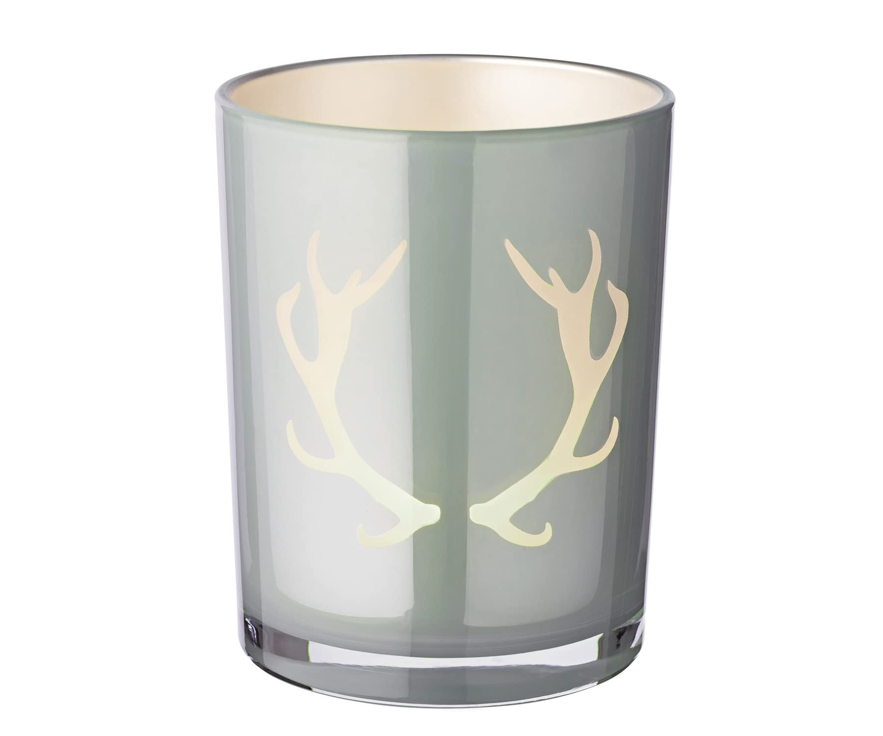 EDZARD Ati Lantern Height 13 cm Diameter 10 cm Grey Antlers Design