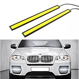 RioRand 2 Pcs 6W 6000K Waterproof Aluminum High Power Xenon Slim LED Light Daytime Running Light SUV Sedan Coupe Vehicle Lamp (Yellow)