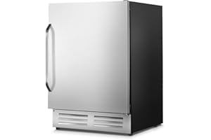 Velieta 24 Inch Outdoor Beverage Refrigerator Cooler,Stainless Steel Wide Refrigerator for 210 Cans,Fit Perfectly for 24" Space Built-in Counter or Freestanding with powerful and quiet cooling system