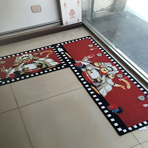 MAXYOYO 2 Pieces Fat Chefs Kitchen Floor Mats Runner Rug Set,Kitchen