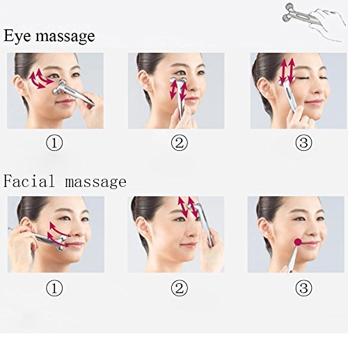 Lightton 3D Small Eye Massager Roller Balls V Face Massage Waterproof Tighten Skin Slimming Tool for Facial Care and Body Care - Thumbnail 5