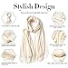 maamgic Pashmina Shawl for Women – Soft Lightweight Wrap for Wedding, Travel, Evening, Party – Elegant Scarf for All Seasons Solid Ivory