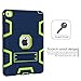 iPad Air 2 Case,iPad 6 Case,TIANLI(TM) ArmorBox [Three Layer] Convertible [Heavy Duty] Rugged Hybrid Protective with Kickstand Case for iPad Air 2,Navy Blue/Lemony Yellow