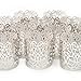 Votive Candle Holders - Flameless Tea Light Votive Wraps - 48 Silver Colored Laser Cut Decorative Wraps Flickering LED Battery Tealight Candles (not Included) - Frux Home and Yard