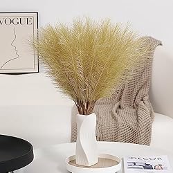 Wertuirk 60pcs Gold Faux Pampas Grass - 24 Inch
