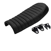 Motorcycle Cafe Racer Seat Universal Flat Brat Vintage Saddle Seat For CB Yamaha XJ (Black)