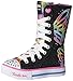 Skechers Kids Girls' Shuffles-Flutter Fun Sneaker,BLACK/MULTI,11 M US Little Kid