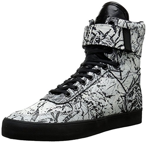 Radii Men's Vertex Designer High Top Shoes (9.5, Frosted Black Ostrich)