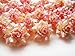 (100) Silk Cream Pink Edge Roses Flower Head - 1.75