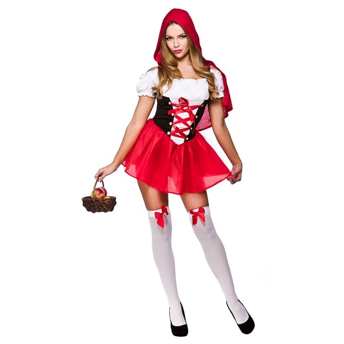 (XS) Ladies Little Red Riding Hood Costume for Fairytales Fancy Dress