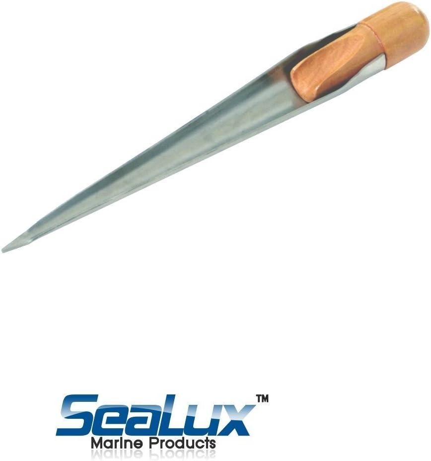 SeaLux Swedish Stainless Steel Splicing Spike Fid with wood Handle-for rope dia. up to 1/2" (Small)