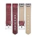 Vancle Fitbit Charge 2 Band,Luxury Genuine Leather Replacement Strap for Fit bit Charge 2(No Tracker) (grid red)