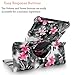 Fire HD 10 2015 Case, Cellularvilla Premium Pu Leather 360 Degree Rotating Cover Swivel Stand Protective Case for Amazon Kindle Fire HD 10 inch Tablet 5th Generation 2015 Release (Black Pink Flower)