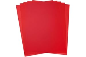 MECCANIXITY 5 Pcs Colored Plastic Sheets, A5 Transparent Amber Film Color Correction Gel Light Filter Waterproof 8.3 x 5.8 Sh