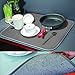 Jovilife Dish Drying Mat Kitchen Mat(set of 2) Microfiber Absorbent Washable, 1618 Inch, Grey