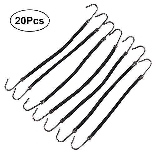 Frcolor 20PCS Ponytail Hooks Holder Rubber Bands Hair Styling, Hair Braid, Black