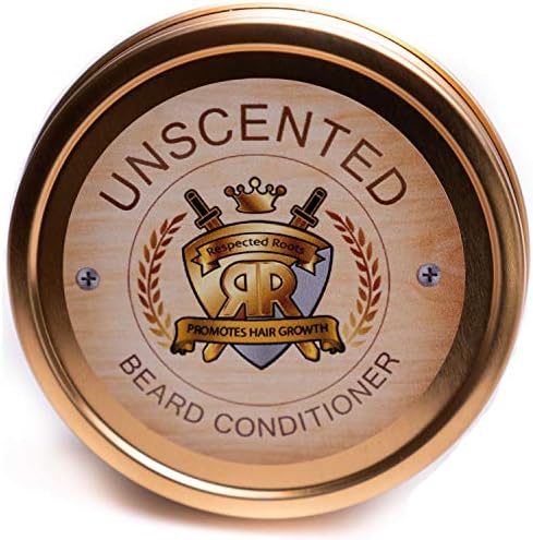 Respected Roots Natural Beard Conditioner (Unscented, 4oz) - Professional Results in 30 Seconds! | Leave In Beard Cream + No Grease Beard Butter Balm | Mens Grooming Wax & Softener For Best Hair Care