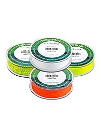 Piscifun apoyo para línea trenzada para pesca con mosca, de color amarillo, blanco y naranja fluorescentes, de 20 libras, 30 libras, 100 yardas, 300 yardas