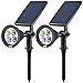 AMIR Upgraded 2 in 1 Solar Lights, (2 Pack) 360° Adjustable Waterproof Outdoor Landscape Lighting Spotlight Wall Light Auto On/ Off for Yard Garden Driveway Pathway Pool Tree Patio (Changing Color)