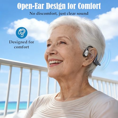 Bone Conduction Personal Sound Amplifier - Open-Ear Design for Comfortable Daily Use, Ultra Lightweight 25g, Up to 10-Hour Battery, IPX5 Water Resistant, No Bluetooth