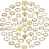 YEEZII 68 Pcs Gold Knuckle Rings Set for Women
