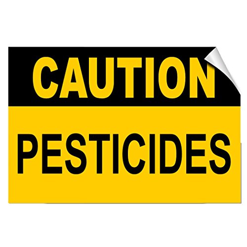 Caution Pesticides Hazard Label Decal Sticker 8"