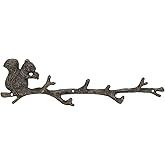 NIKKY HOME Cast Iron Rustic Coat Hook Hanger Vintage Squirrel Decorative Wall Hooks Practical Metal Storage Organiser Wall Mounted Hanging Hooks for Garden Tools Keys Indoor Outdoor Decoration