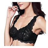 Alpinia Wireless Bras Comfortable Floral Lace Sexy Lingerie for Women Classic Black,size L: 38A, 38B, 36C, 36D, 36DD, 36DDD,Classic Black,Large