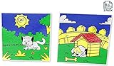 Paint By Number Kit For Kids, Animal Pack - Dog And Cat, Paint With Numbers, DIY, Paint By Numbers For Kids, (2 pack) 10