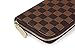 Daisy Rose Women's Checkered Zip Around Wallet and Phone Clutch - RFID Blocking with Card Holder Organizer -PU Vegan Leather, Brown