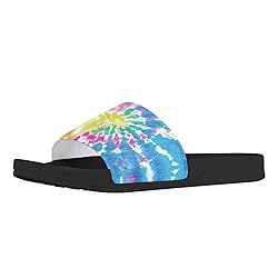 Howilath Rainbow Spiral Tie Dye Slide Sandals Women