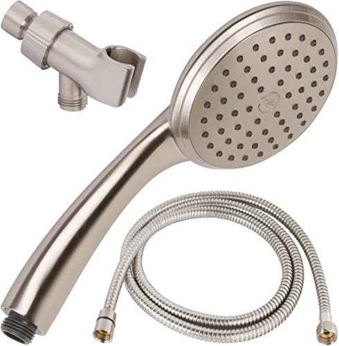 High Flow Handheld Shower Head Kit - Removable Hand Held Showerhead With Hose &amp; Mount And Rainfall Pressure Spray - Brushed Nickel