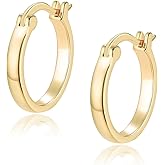 Jewlpire 14K Gold Plated Hoop Earrings for Women with 925 Sterling Silver Post, Lightweight Small Hoop Earrings 15mm/20mm Huggie Hoop Earrings