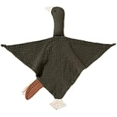 FOMAISELF Baby Loveys Security Blankets Cotton Muslin Soft Lovie Cuddly Lovies for Infants Unisex Boy Girls, Cuddle Goose Green Brown
