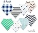 Baby Bandana Drool Bibs for Girls, for Drooling and Teething, 8-Pack Gift Set 100% Organic Cotton, Stylish, Soft and Absorbent, Baby Shower Gift for Newborn and Toddlers by TheAZBaby.