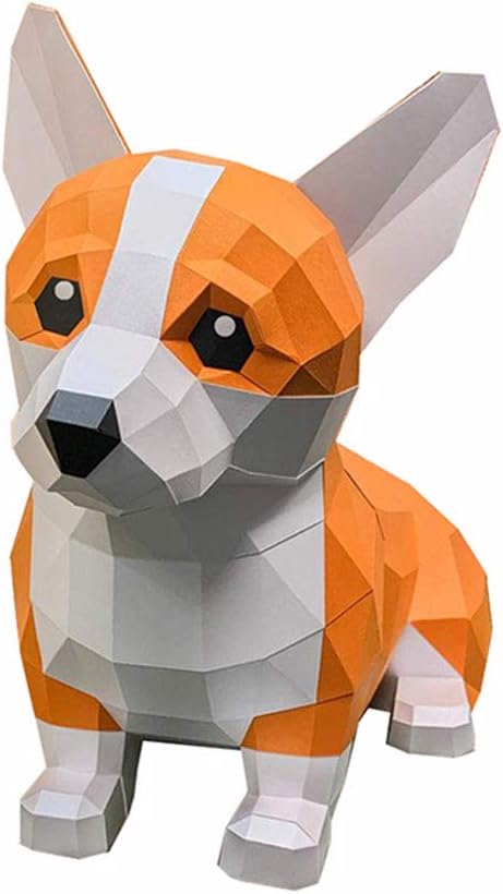 Amazon Co Jp Diy紙コップ3d折り紙動物装飾品diy手作り子犬彫刻3d三次元ペーパークラフト猫彫刻動物建築 ホビー
