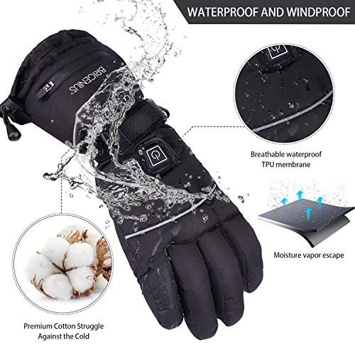 BRIGENIUS Heated Gloves, Winter Gloves for Men and Women, 3 Heating