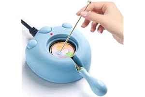 YOLAKIS Electric Wax Seal Warmer, Blue Electric Sealing Stamp Warmer Melter for Melting Wax Seal Beads Sticks with Spoon, Stirring to Do DIY Craft (Blue)