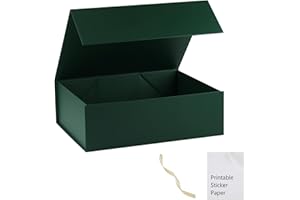 MUMUPACK Green Gift Box,10x7.3x3.5 Gift Boxes With Lids For Presents Includes Ribbon And Diy Printable Sticker Paper,Bridesmaid Proposal Box,Magnetic Gift Box For Birthday,Wedding,Graduation