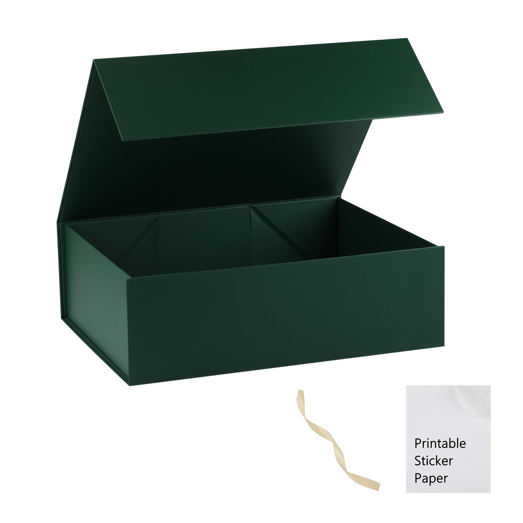 Photo 1 of MUMUPACK Green Gift Box,10x7.3x3.5 Gift Boxes With Lids For Presents Includes Ribbon And Diy Printable Sticker Paper,Bridesmaid Proposal Box,Magnetic Gift Box For Birthday,Wedding,Graduation