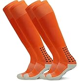 Yufree Mens Knee High Grip Soccer Socks Non Slip Long Socks for Football Basketball Sports