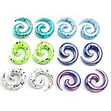 PiercingJ 12pcs 12G 8G 6G 4G 2G 0G 00G 1/2