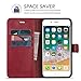 TUCCH iPhone 8 Plus Wallet Case, iPhone 7 Plus Case [Card Slot] Leather Flip Wallet Phone Case for iPhone 8 Plus / 7 Plus (5.5 Inch), Red