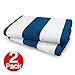 KAUFMAN- BLUE CABANA STRIPE, LARGE BEACH AND POOL TOWELS- SET OF 2. 100% COTTON . MAXIMUM ABSORBENCY