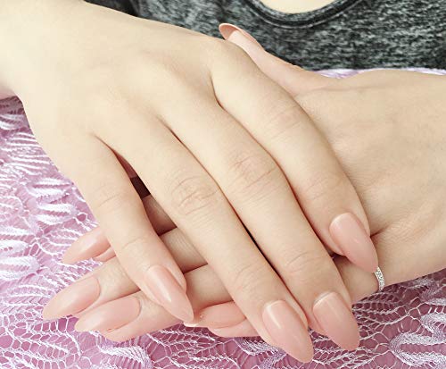 Simple Nude Nail Tips Stiletto False Nails for Girls - Thumbnail 6