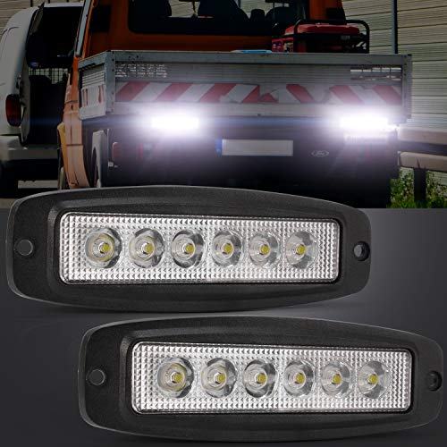 Led Light Bar Slim 7" Driving Work Light Embedded 18W Pods Fog Lights Single Row For Cars Trucks Off Road Motorcycle Motorbike Jeep ATV SUV 4x4 Boat(Pack of 2)