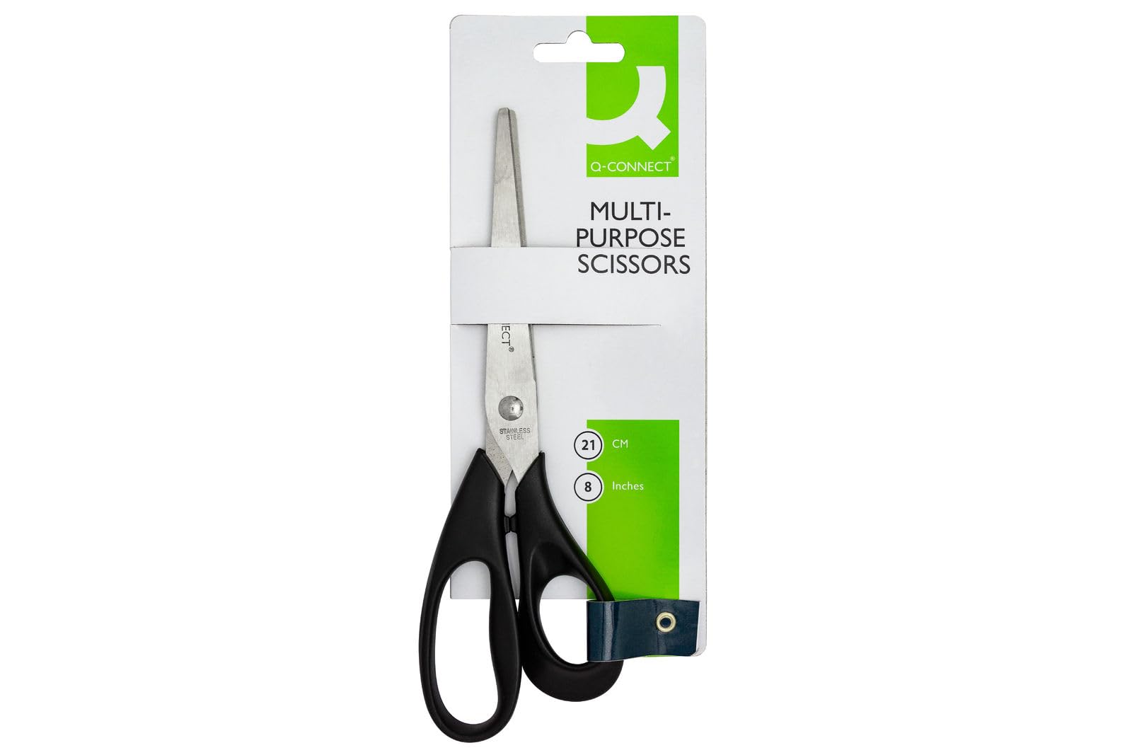 Office Scissors Q-CONNECT Classic 21cm Black/Small Office Accessories/Type-Classic/Material-Steel/Plastic/Colour-Black/Size-21cm