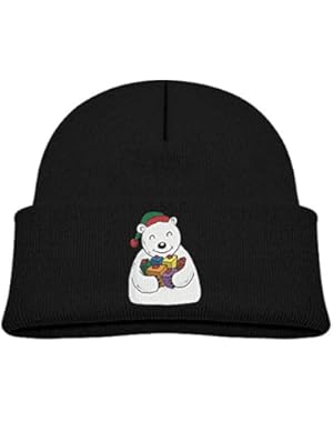 Toddler Christmas Polar Bear Toddler Infant Baby Cotton Soft Cute Knit Kids Hat Beanies Cap Pink